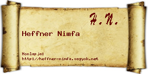 Heffner Nimfa névjegykártya